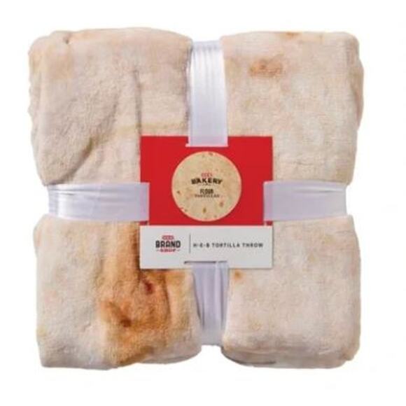 H‑E‑B Brand Shop Bakery Flour Tortilla Round Throw Blanket 70" - Picture 2 of 4